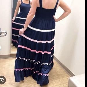 Crown & Ivy tiered maxi dress im shade harbor navy NWT💙